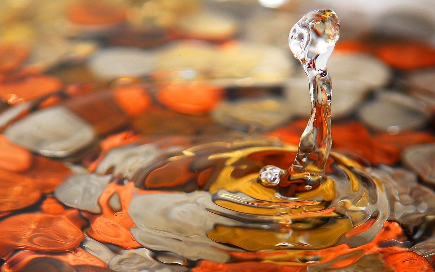 colored stones water drop