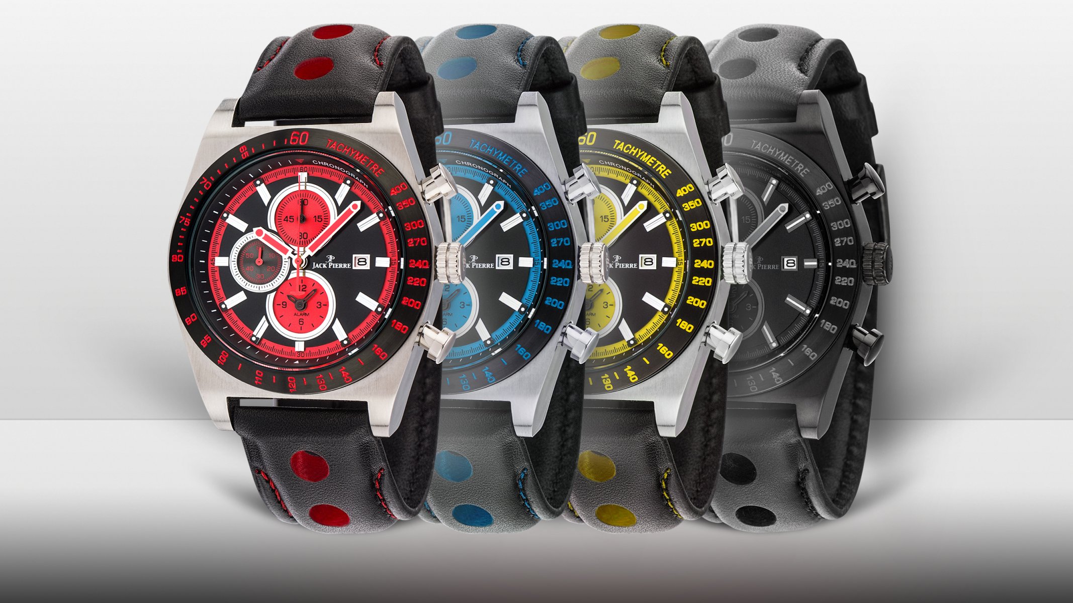 jack pierre watch black red blue yellow