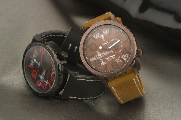 Men s watches in black and brown