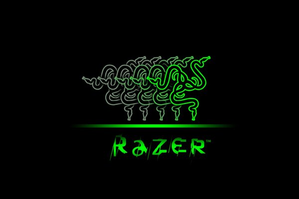 Logo firmy razer na czarnym tle