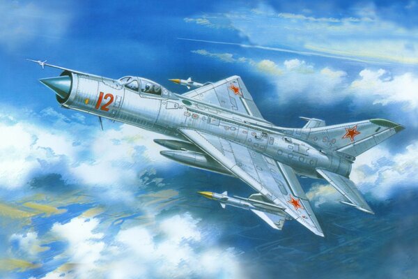 A picture of a Soviet MiG fighter plane