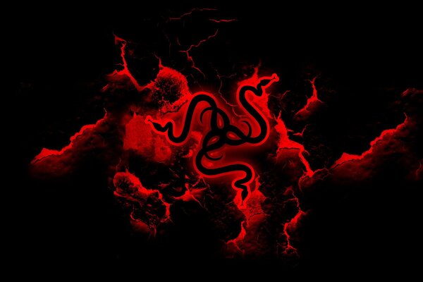 Красный Логотип с двумя змеями