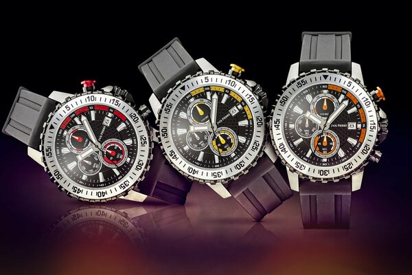 Horloge Jack pierre, rouge, orange, jaune