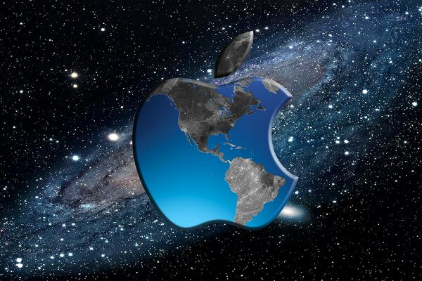 Fond d Écran Apple iPhone avec des continents dans l espace