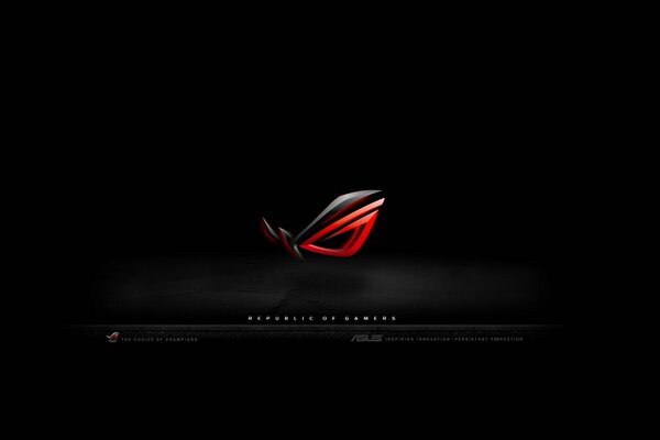 Rotes Asus-Logo auf schwarzem Hintergrund