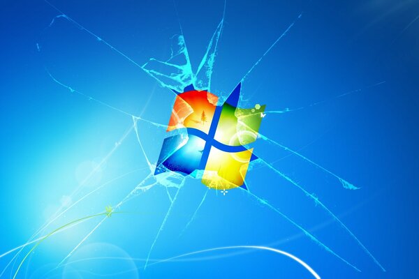 Windows-Betriebssystem mit gebrochenem Bildschirm