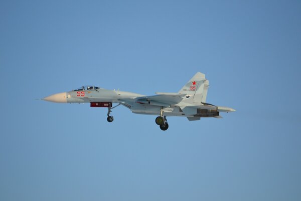 Russian fighter pilots in the sky