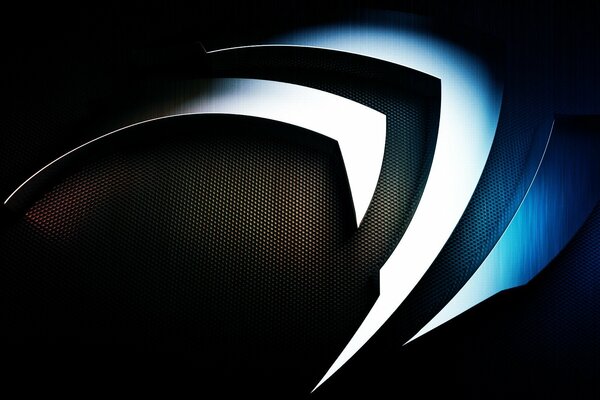 Nvidia - Металлический логотип НА металлическОМ фонЕ