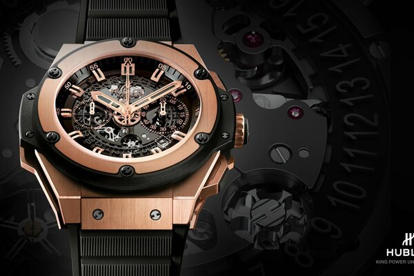 Красивые часы hublot с оригинальным циферблатом