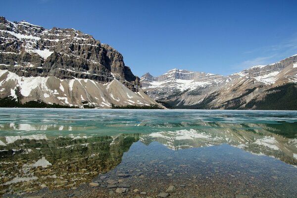 Snow on mountain tops