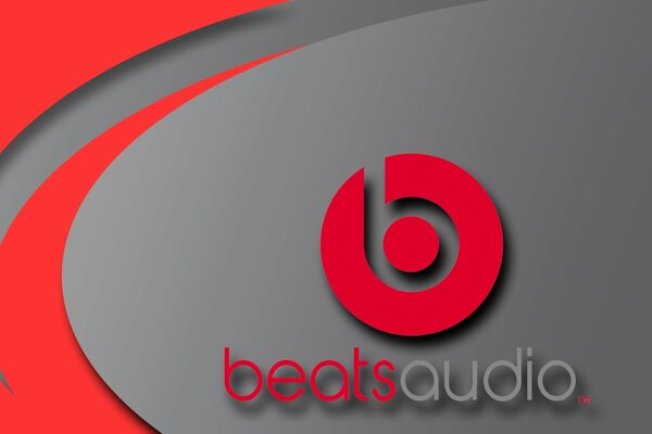 Beats audio logo red and gray background