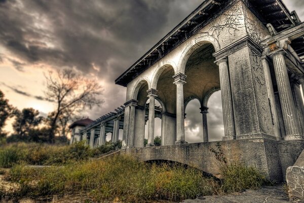 An old building on the background of beautiful nature