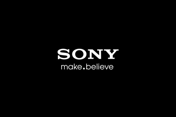 Stylish sony logo on a black background