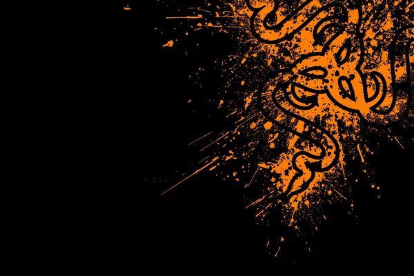 Orange razer logo on a black background