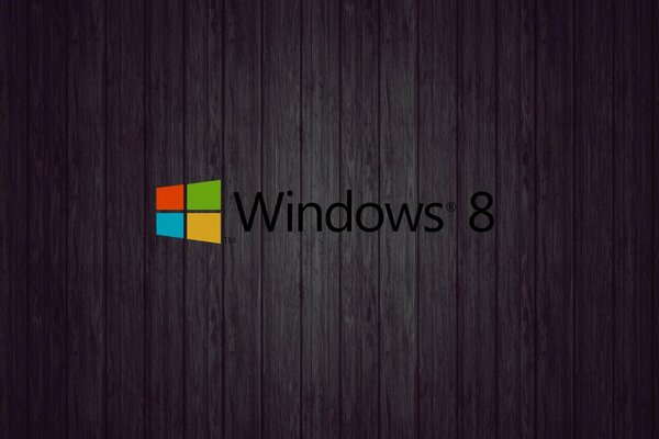 Windows 8 Firmenlogo auf der Holzstruktur