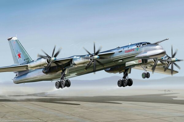 Avion tu-95MS près de la piste