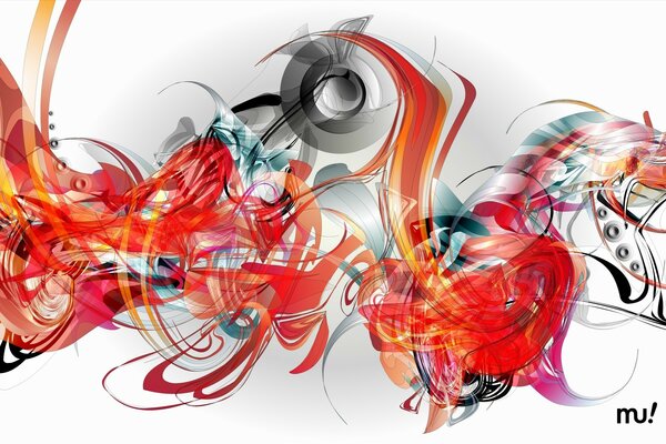 Abstraction with lines and curves in a musical style