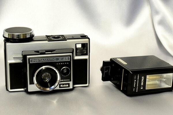 A rare American Kodak camera with a flash