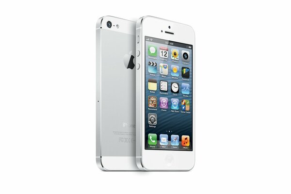 Popularny telefon iPhone w kolorze białym