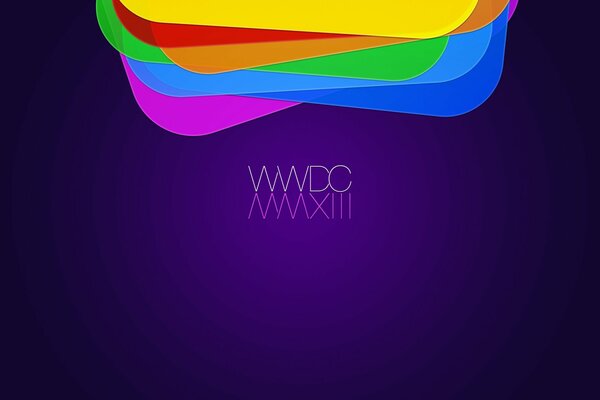 WWDC logo multicolore sur fond violet