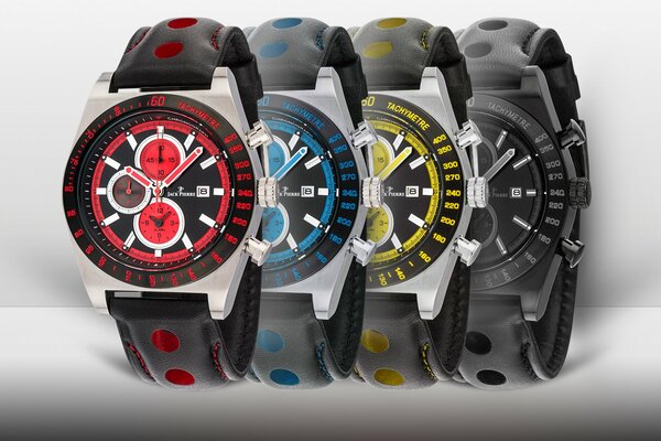 Reloj Jack Pierre en rojo, azul, amarillo y negro