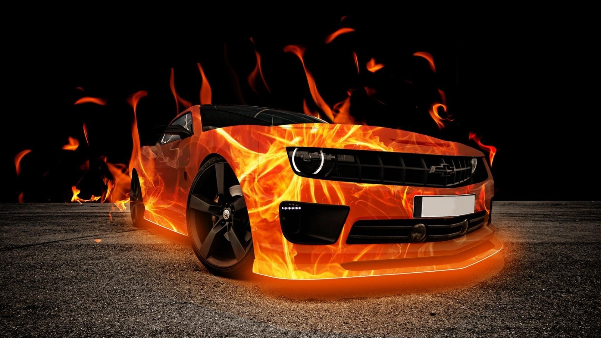 halloween flamme camaro feu voiture