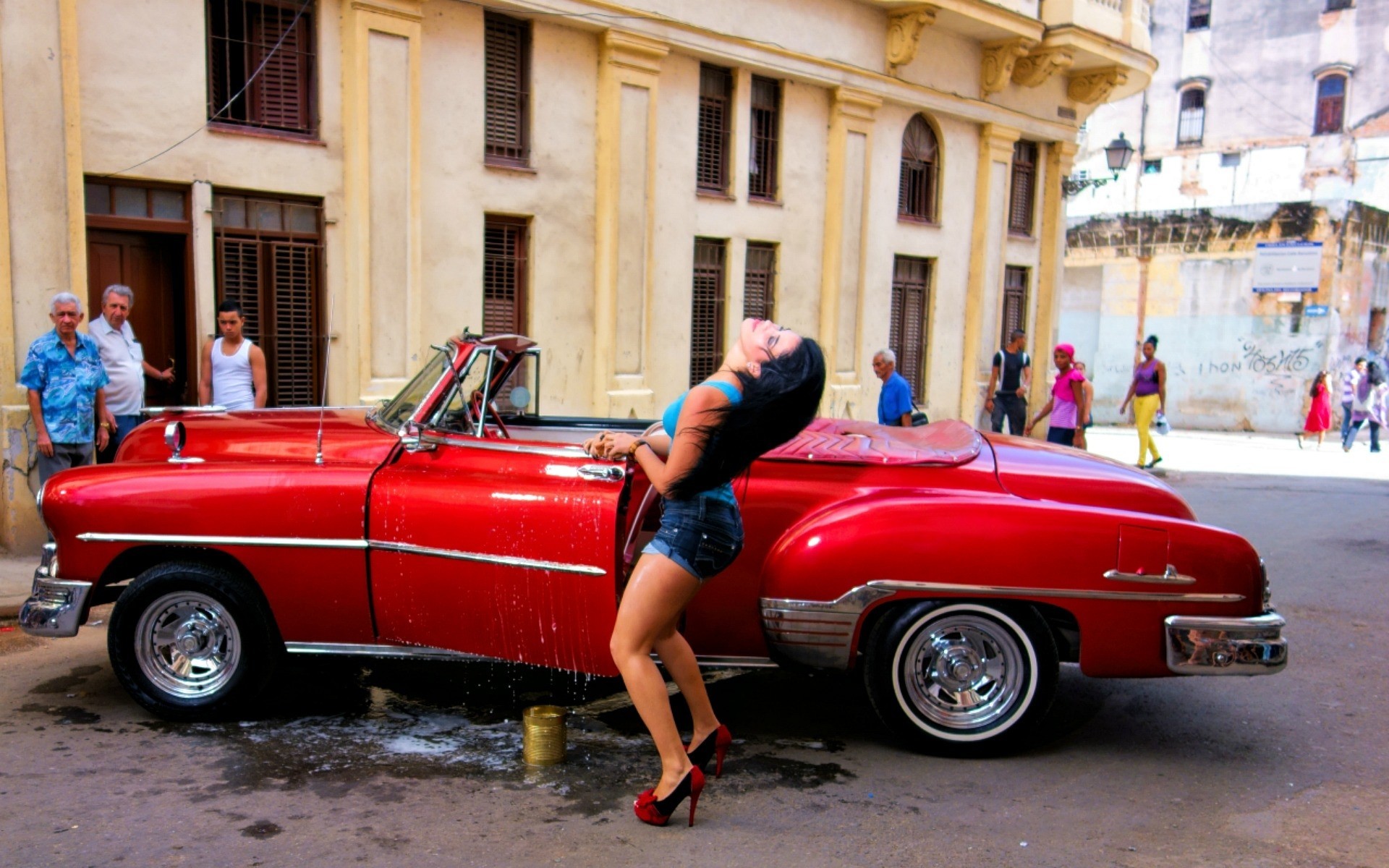 modelo coche rojo chevrolet la habana