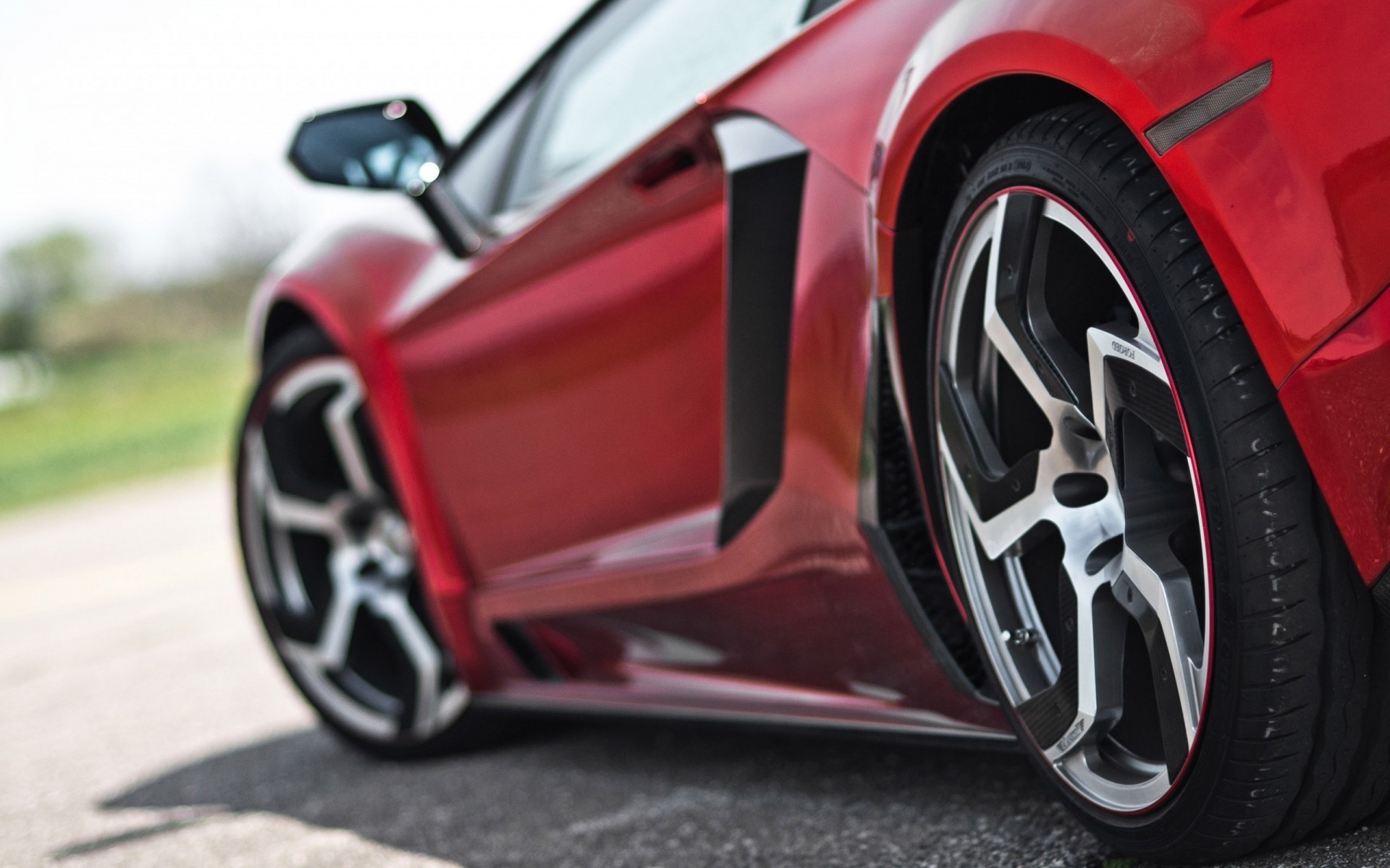 vehicles lp700-4 red lamborghini aventador grey close up