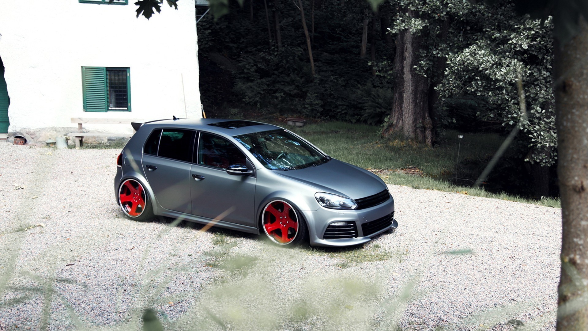 gris coche golf volkswagen