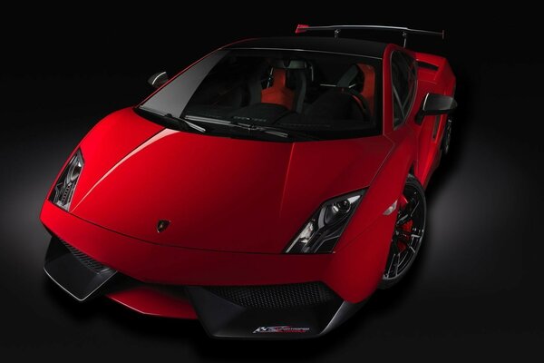 Red labordghini, sports car, coupe