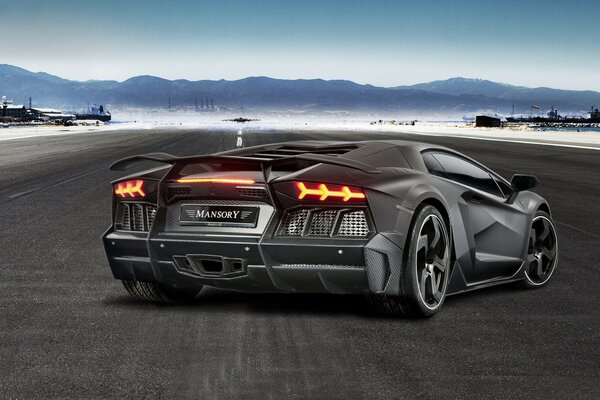 Lamborghini da corsa, grigio metallizzato