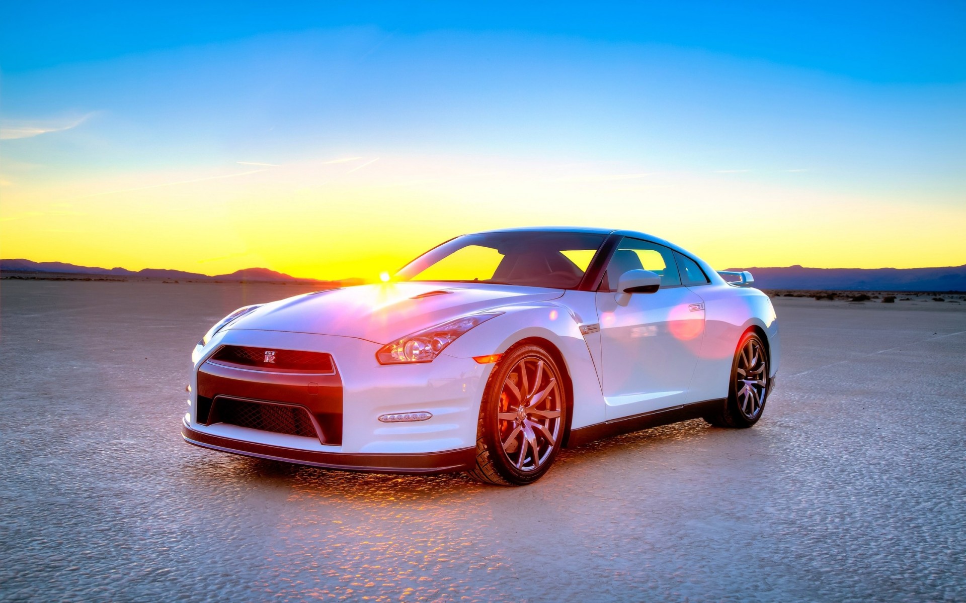 небо закат nissan gt-r