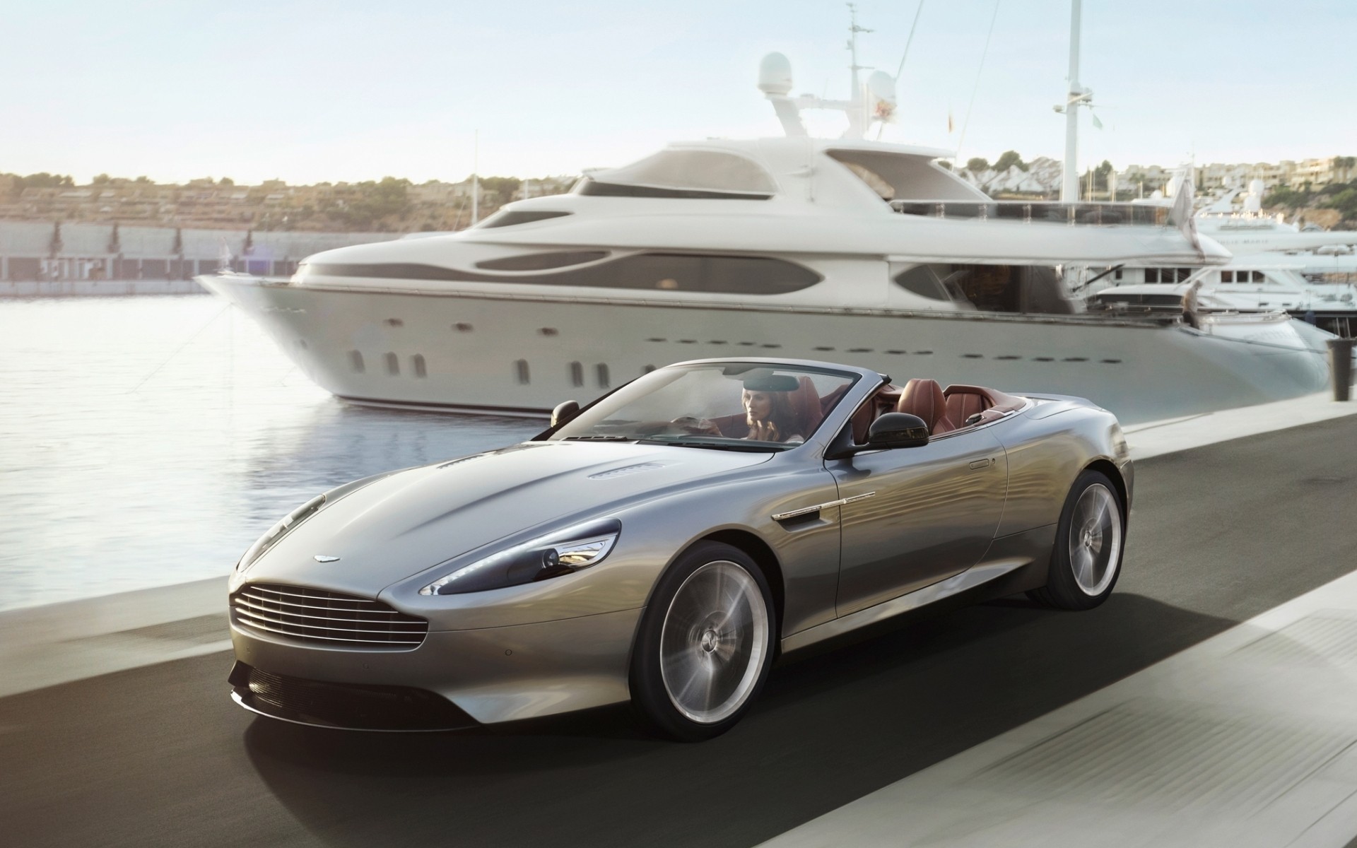 aston martin straße wasser marine auto