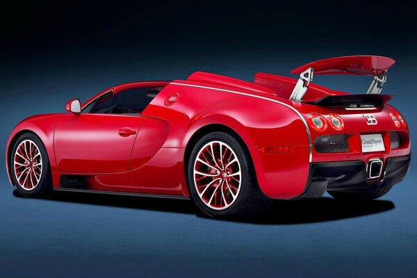 Der schöne rote bugatti veyron
