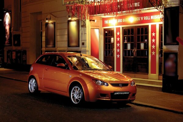 Photo of a car in the dark