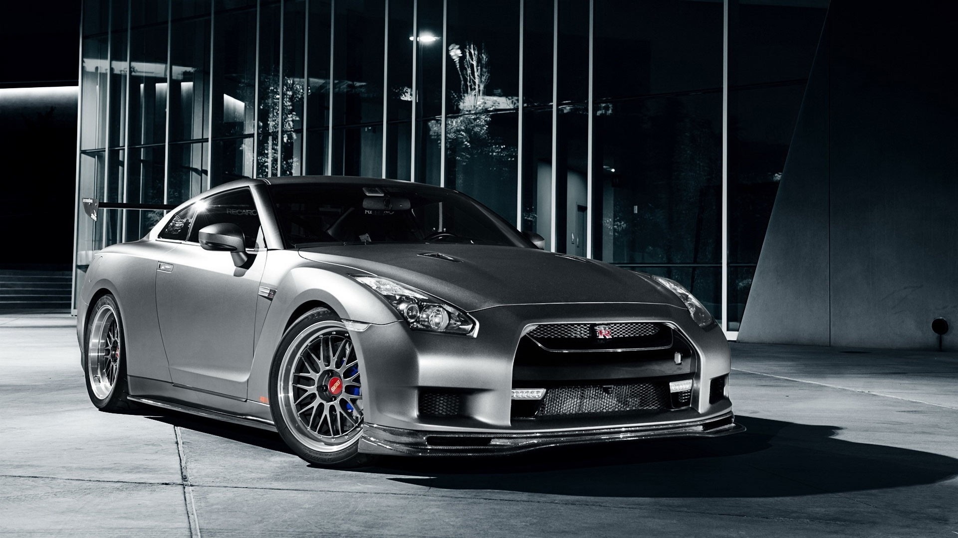 szary nissan coupe nissan gt-r samochód sportowy