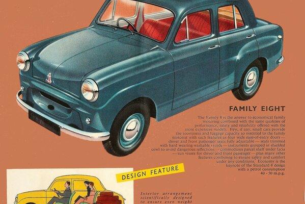 Vieille voiture sur le type de Zaporozhets image dans le magazine