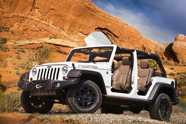 American SUV among rocky roads