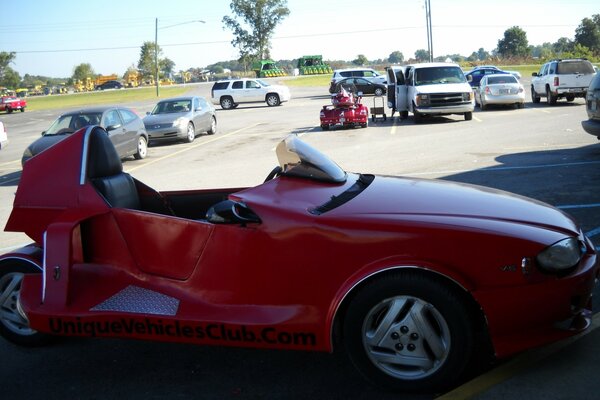 Red racing car for one person