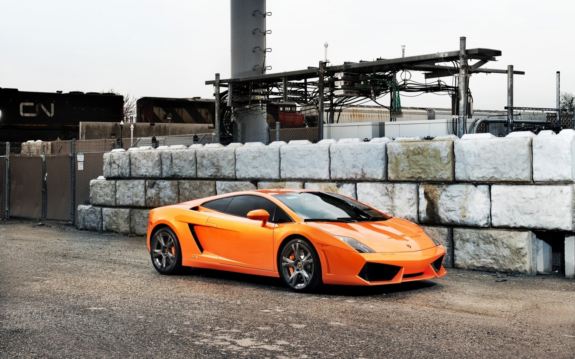 voiture orange style lamborghini