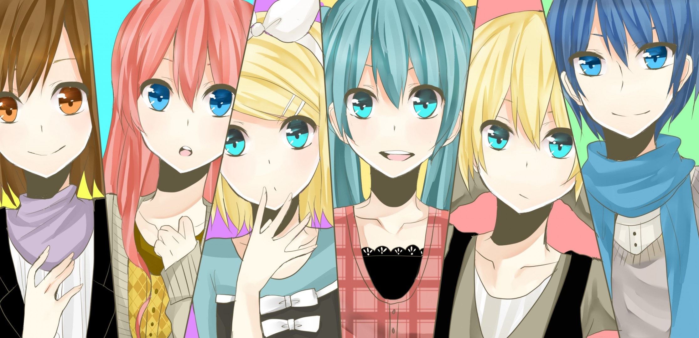 kagamine len kagamine rin kaito meiko hatsune miku megurine luka