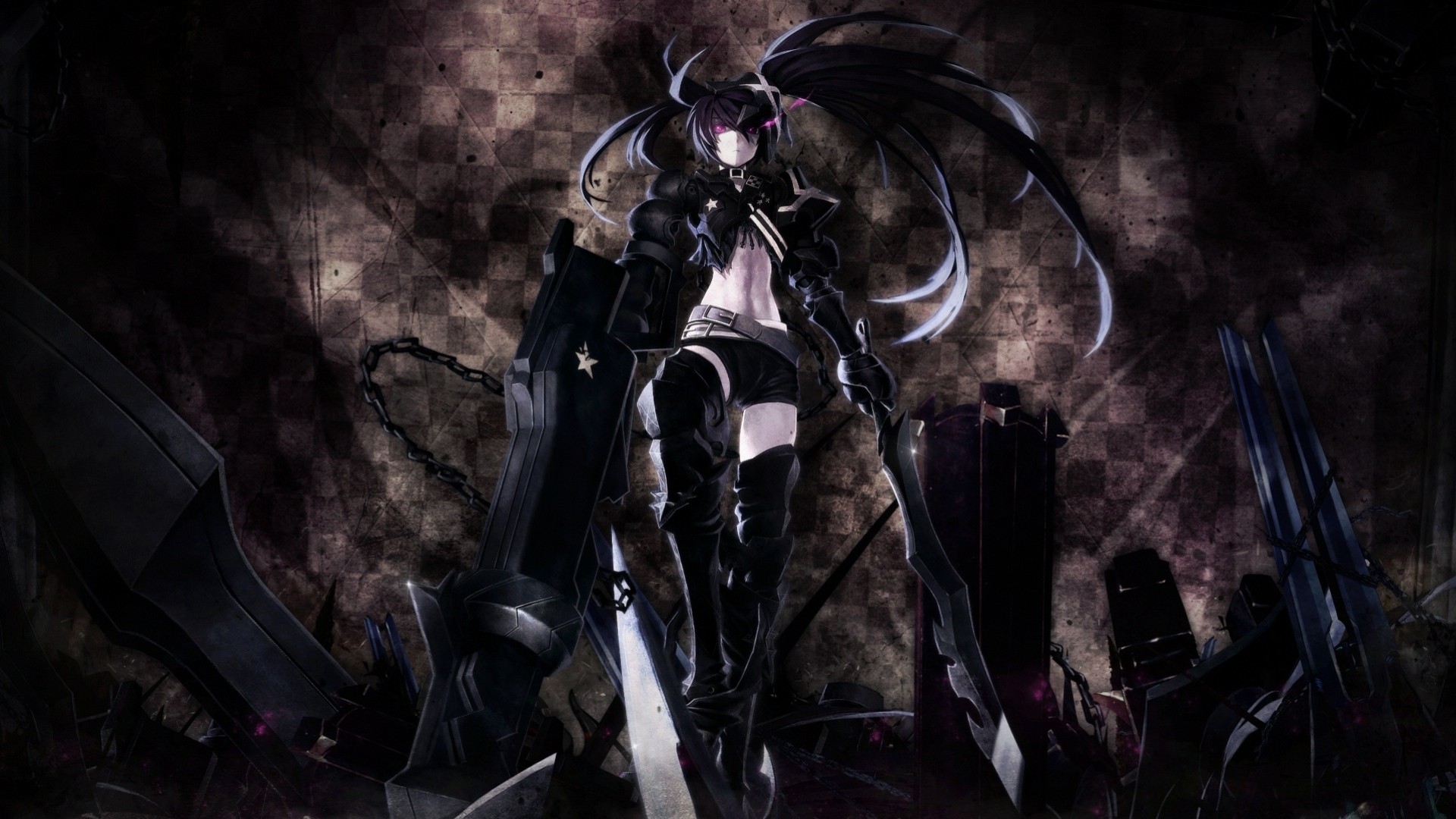 crazy black rock shooter dark