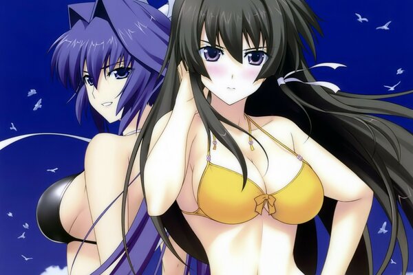 Anime. Deux filles en bikini