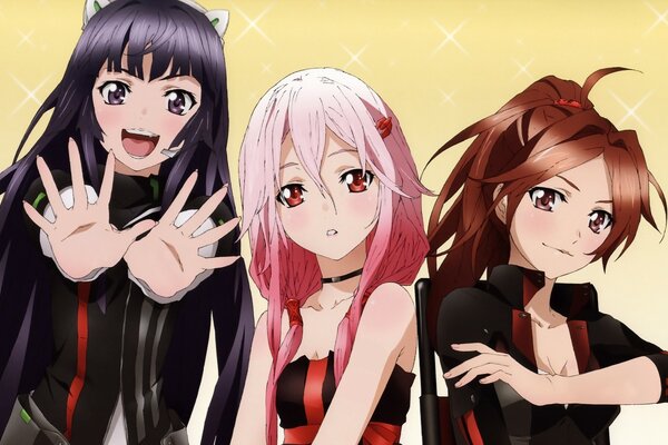 Drei Mädchen mit unterschiedlicher Haarfarbe