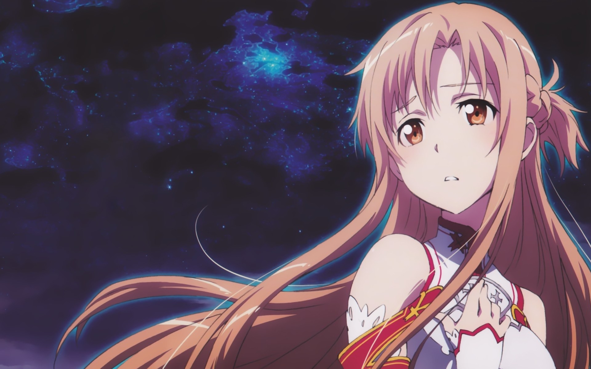 long hair yuuki asuna brown hair