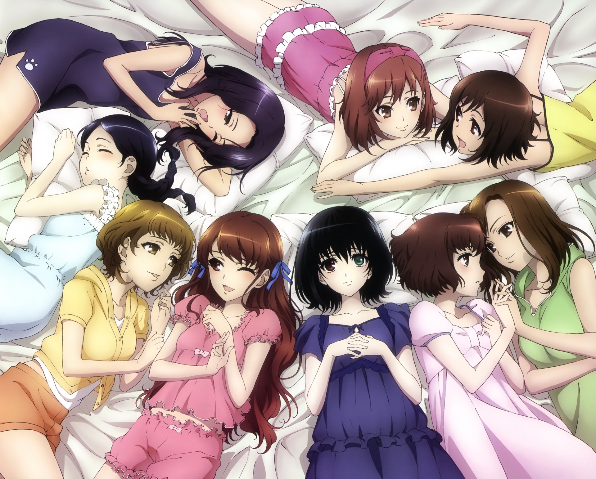 the group bed kazami tomohiko akazawa izumi misaki mei sleepwear