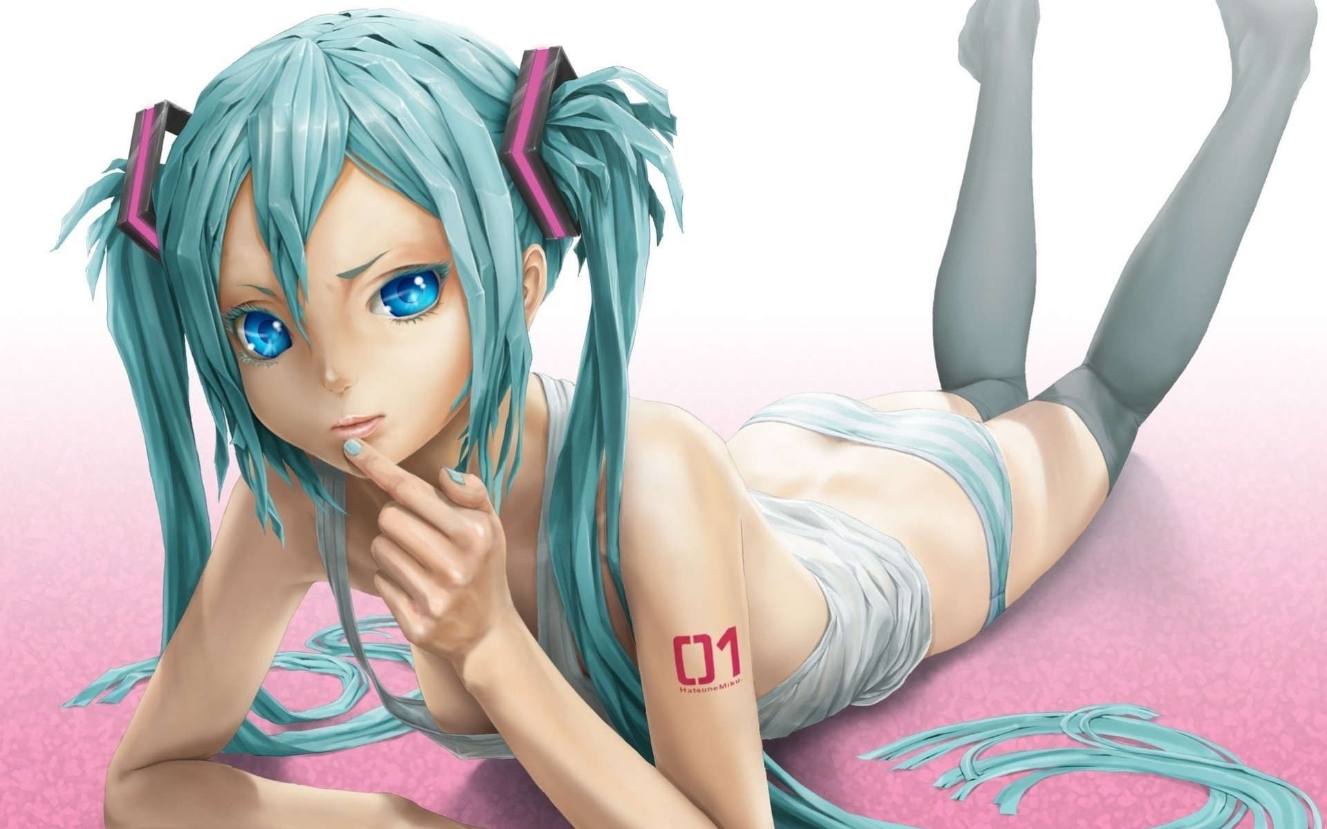 fille short yeux bleus vocaloid hatsune miku