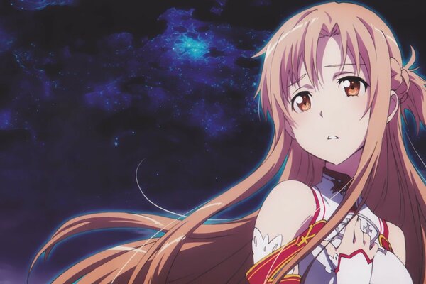 Anime. Yuki Asuna on a dark background