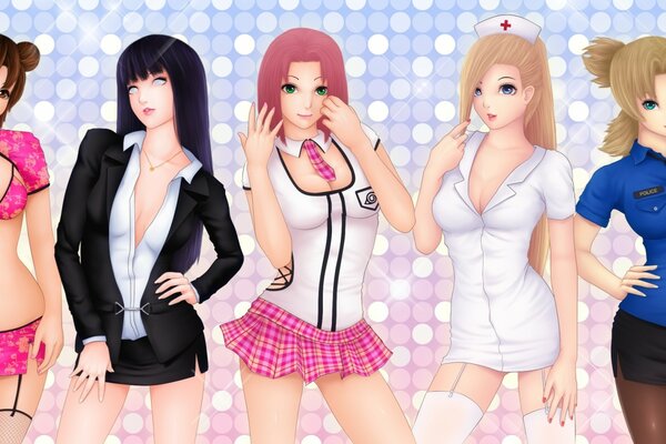 Naruto anime girls in sexy clothes