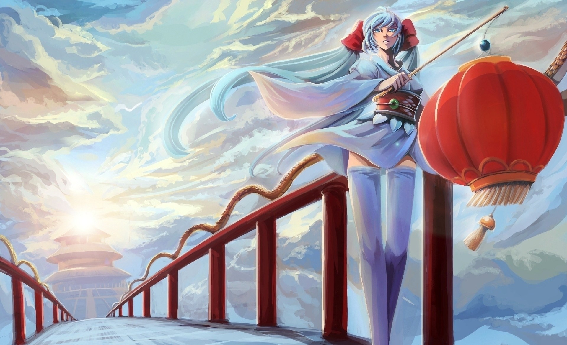 temple art girl light bridge vocaloid flashlight hatsune miku